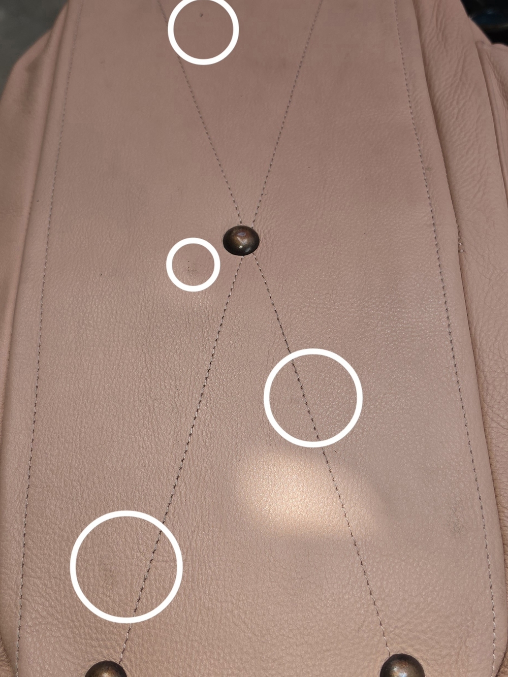 Wanderers Travel Co. "Ravello" Pebble Leather Weekender Travel Bag in Blush Pink - Picture 6 of 9